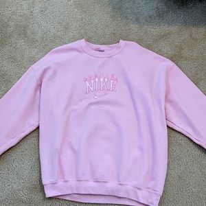 Pink Nike embroidered sweater
